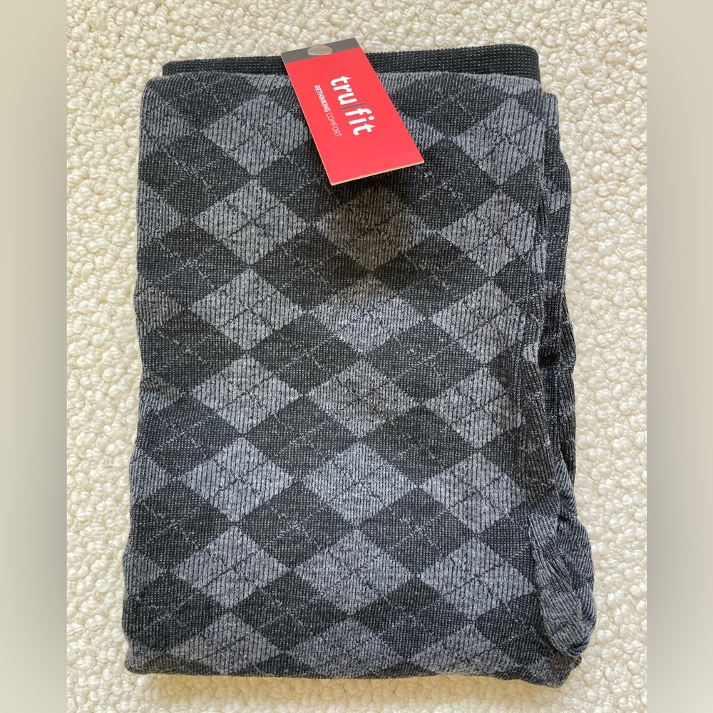 tru|fit | Gray & Black Argyle | Seamless Leggings | High Waisted